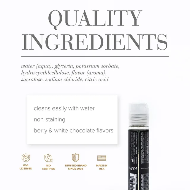 JO Gelato ingredient graphic beside black one-ounce bottle