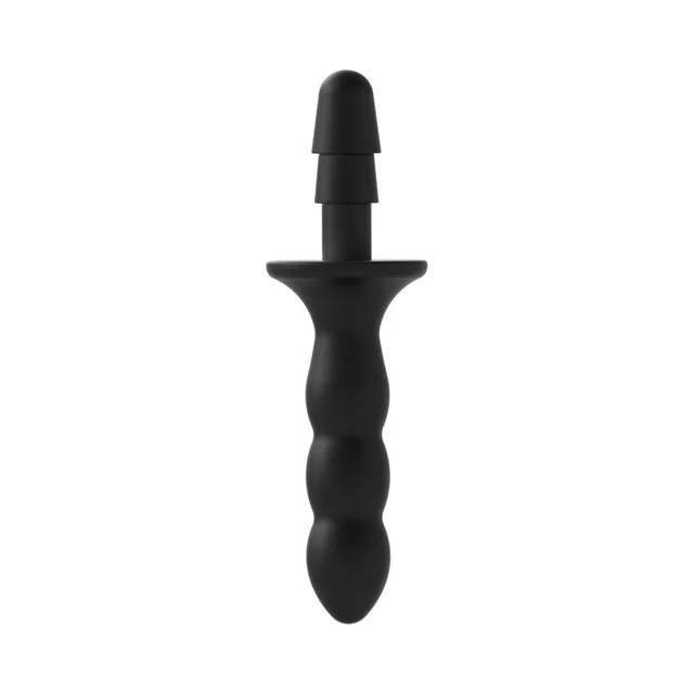 Doc Johnson Vac-U-Lock Black Handle isolated black contoured handle