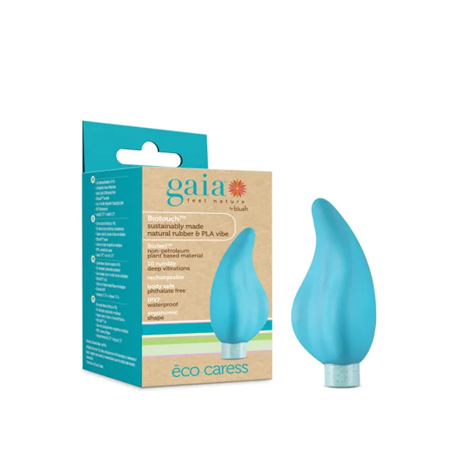 Blush Gaia Eco Caress aqua bullet and sleeve beside package