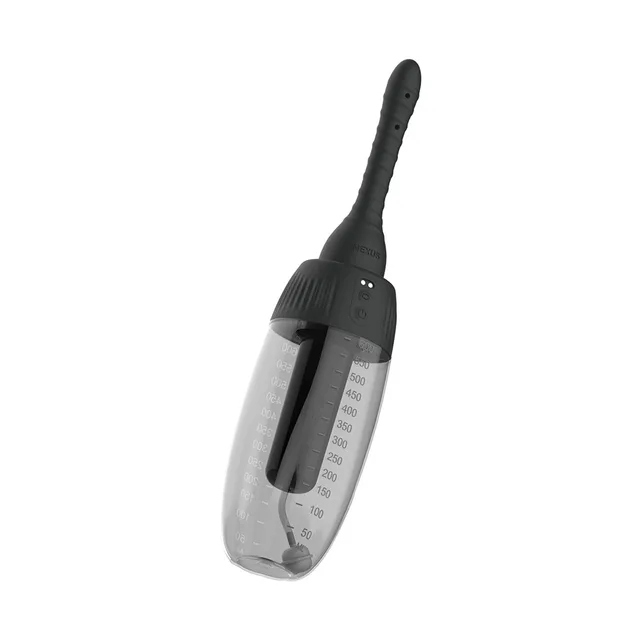 Nexus Rotating Anal Douche with clear marked reservoir and curved nozzle