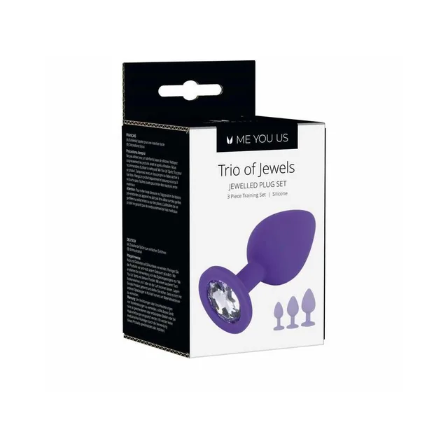Me You Us purple Trio of Jewels three-plug set retail box