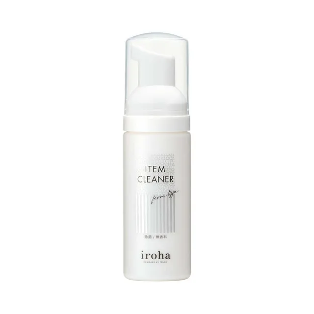 White iroha Item Cleaner foaming pump bottle with clear cap