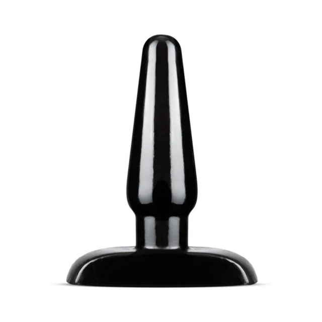 Front view of tapered black PVC plug and flat base