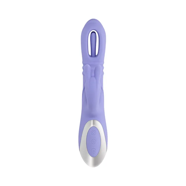Front view of lilac Tap Me In forked tip and rabbit arm
