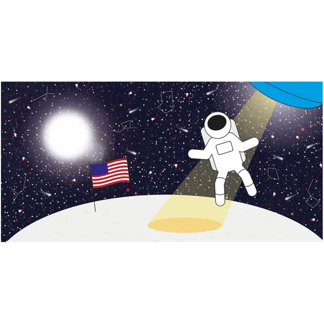 Spot the Cock by Jason Murphy search-and-find book moon landing hidden-object scene with astronaut and flag