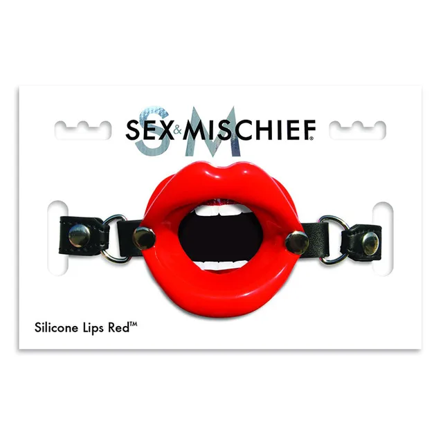 Sportsheets Red Silicone Lips Gag with black strap