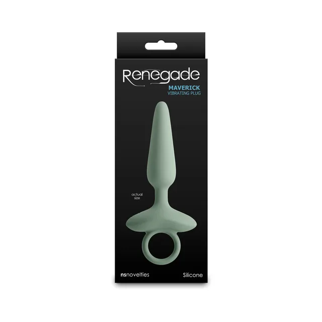 Sage Renegade Maverick tapered vibrating plug with winged ring base on box