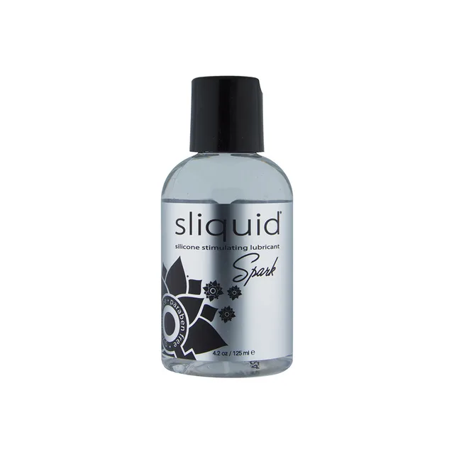 Sliquid Spark 4.2 fl oz clear bottle with silver label