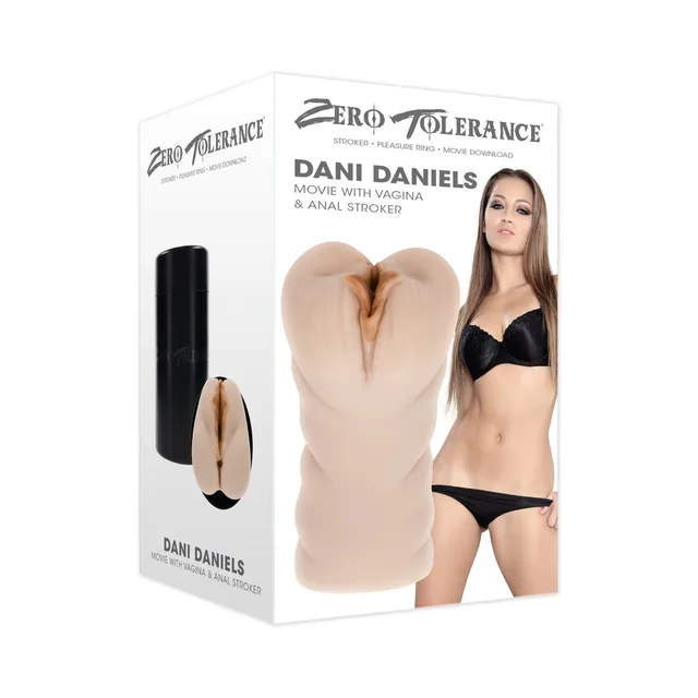 Dani Daniels dual-entry stroker with Zero Tolerance box