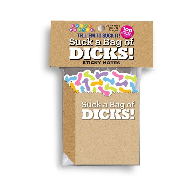 Suck a Bag of Dicks sticky notes with kraft memo pad