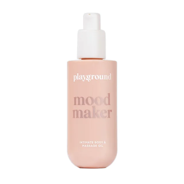 Blush-pink 4 oz Playground Mood Maker massage oil pump bottle