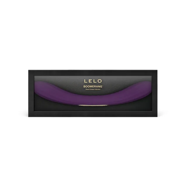 LELO BOOMERANG plum dual-ended vibrator in black presentation box