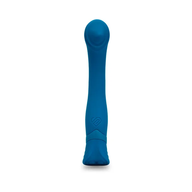 front view of turquoise Calypso with rounded roller head and flared base