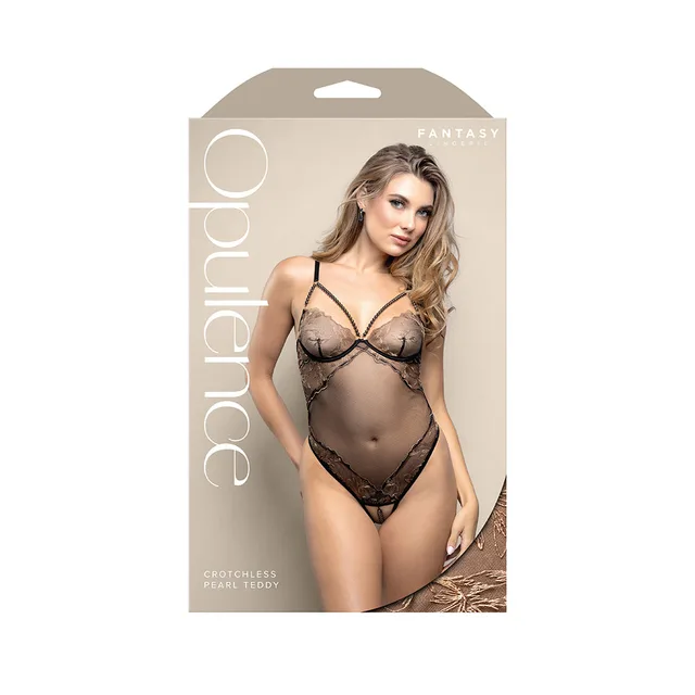 Fantasy Lingerie black pearl cage teddy L/XL retail box