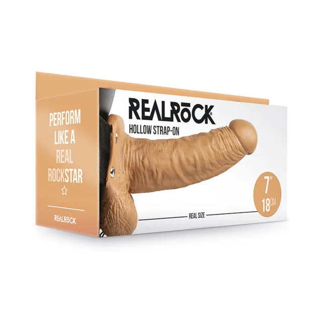 Tan Shots RealRock hollow strap-on retail box