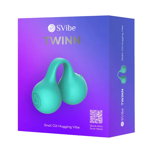 SVibe Snail Twinn Tiffany teal vibrator in purple box