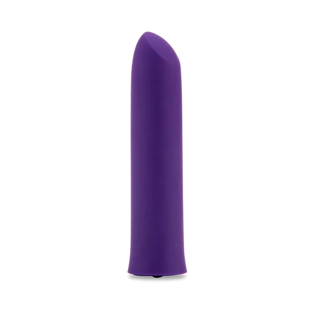upright purple Evie Nubii silicone bullet with slanted rounded tip