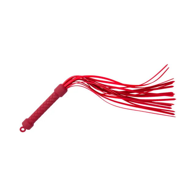 Temptasia Ardor red flogger horizontal view of handle and strands