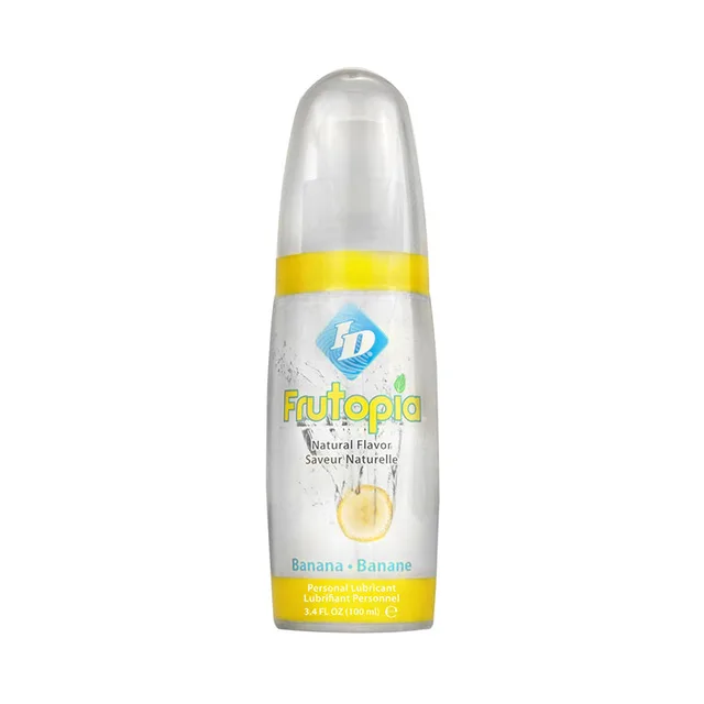 Clear ID Frutopia Banana lubricant bottle with yellow band