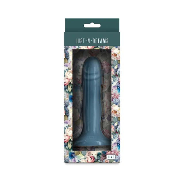 Lust-n-Dreams Jive Ocean blue silicone dildo in floral window box