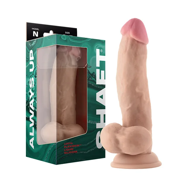 Shaft Model N Pine 8.5-inch dildo beside retail box