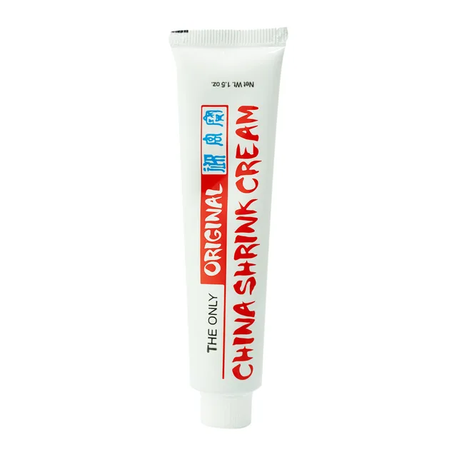 White China Shrink Cream tube with red and blue lettering