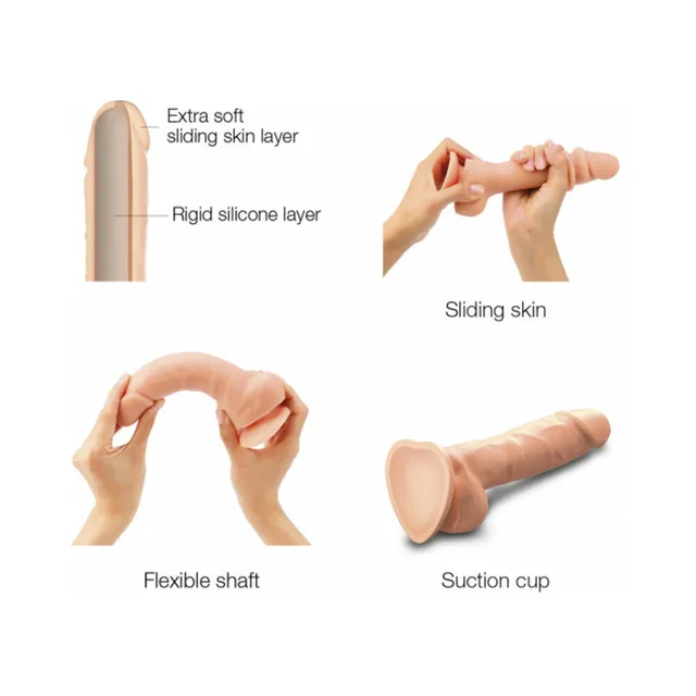 Sliding outer layer and suction base feature graphic
