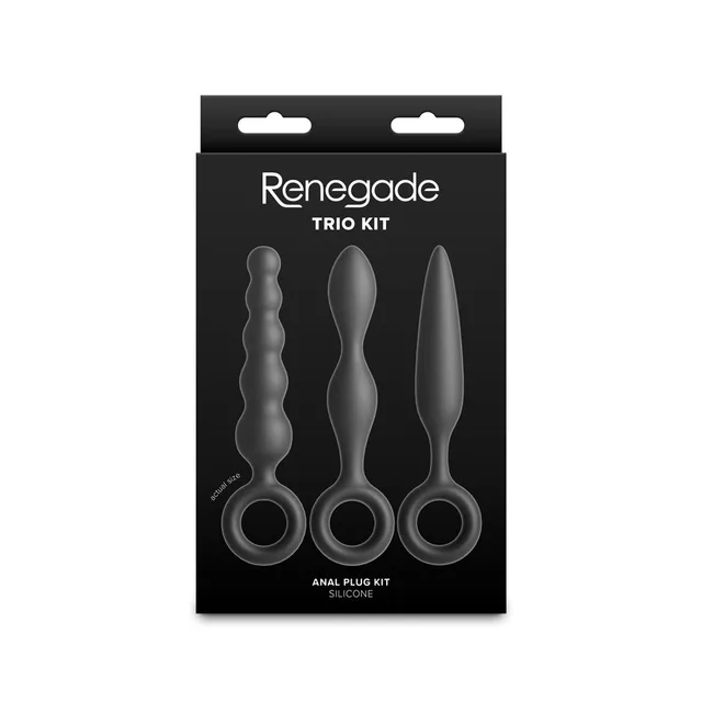 Black Renegade Trio three-plug kit in retail box