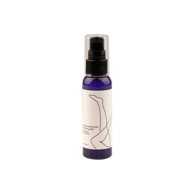 Angled view of Earthly Body Waterslide bottle and clear cap