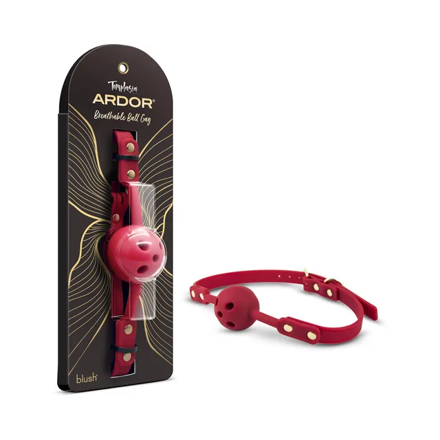 Temptasia Ardor red ball gag with black retail display card