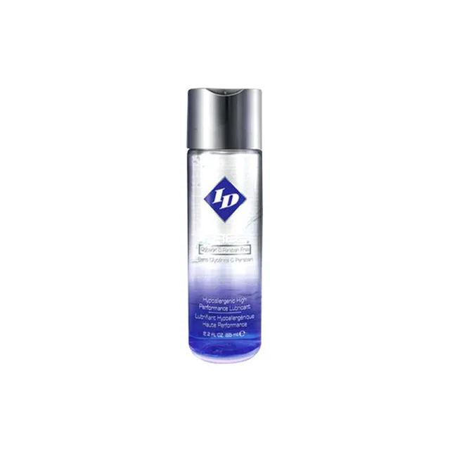 ID Free clear liquid lubricant in purple gradient 2.2 oz bottle