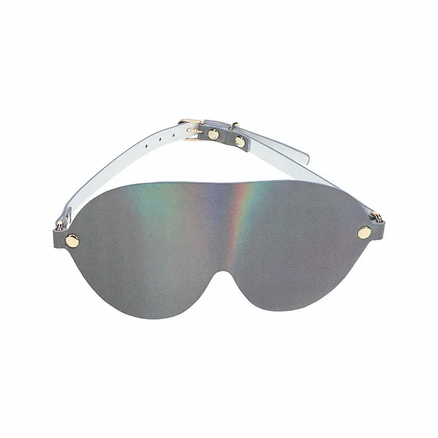 iridescent Paris bonded-leather blindfold with contoured eye panel