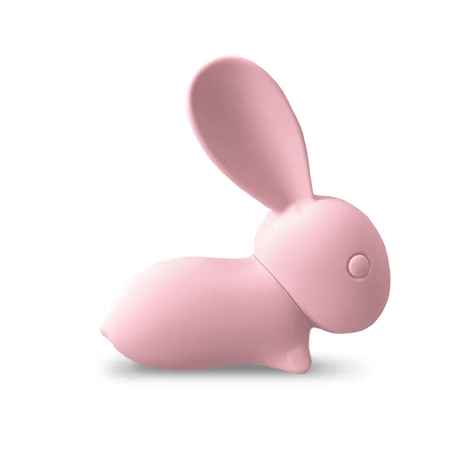 Side view of pink WINX bunny vibrator with two upright flexible ears