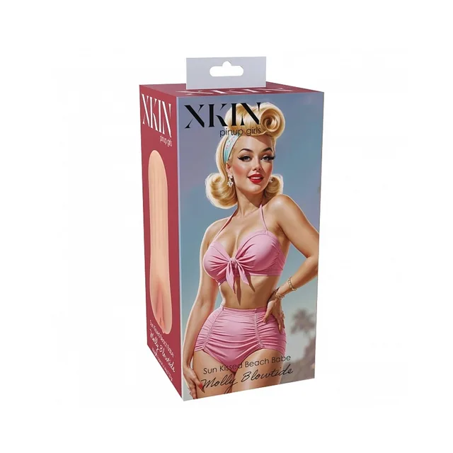 Xkin Molly Blowtide beige stroker box with blonde pinup art
