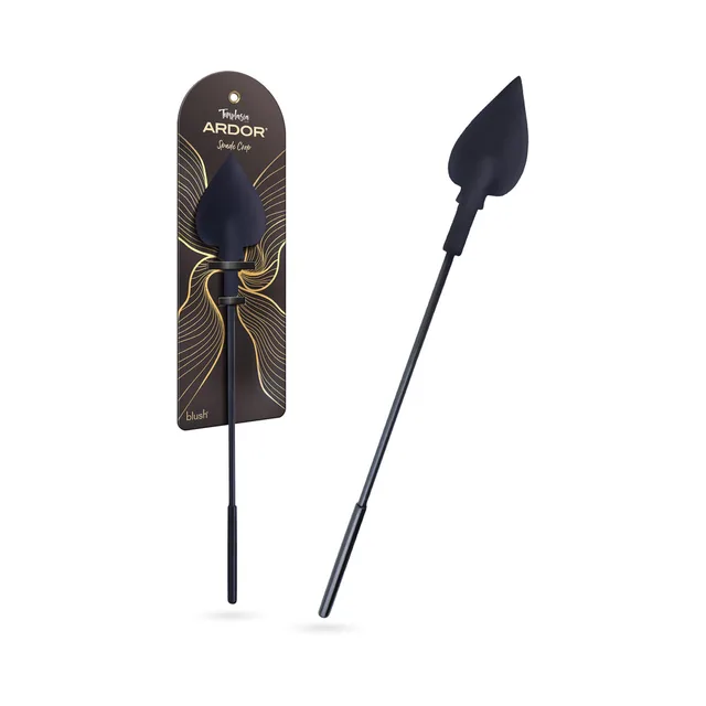 Temptasia Ardor black spade crop with black retail display card