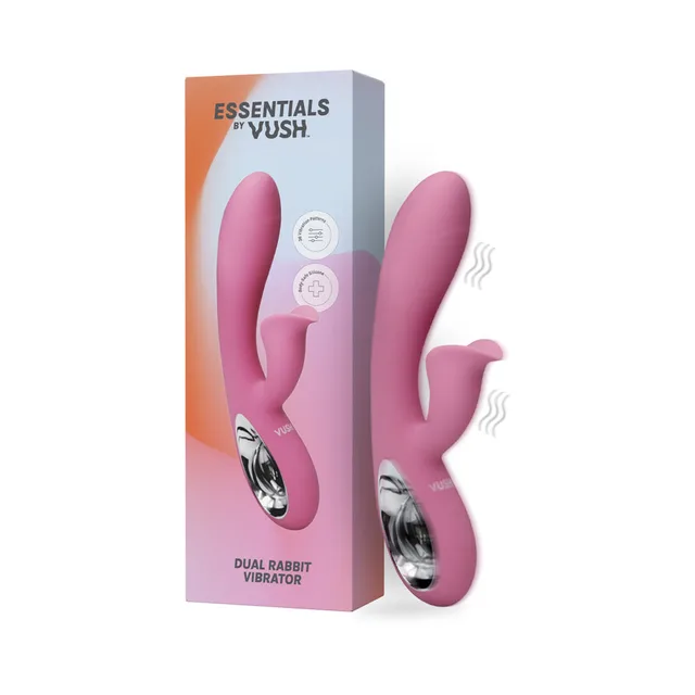 VUSH Essentials pink Dual Rabbit beside retail box