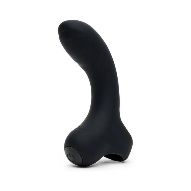Upright black Sensation showing curved arm and rounded base