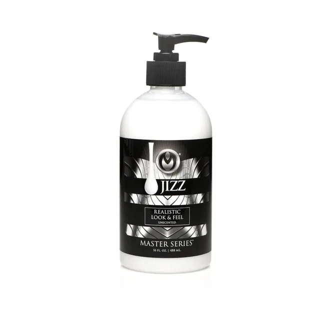 16 ounce Master Series Jizz unscented water-based lubricant in pump bottle