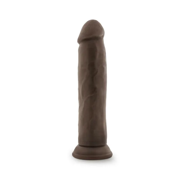 Brown Dr. Skin 9-inch dildo upright front view