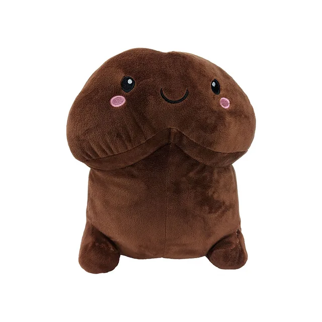 short brown Shots Penis Stuffy plush with rounded body and embroidered face