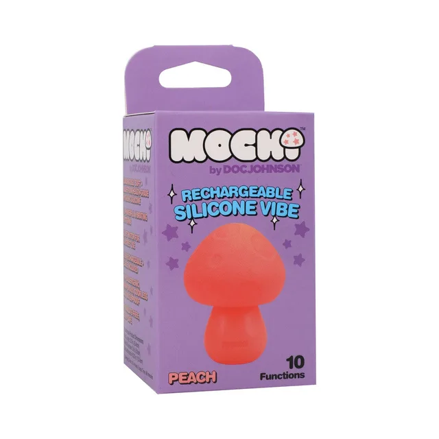 Mochi Mushroom peach vibrator in purple-and-peach box