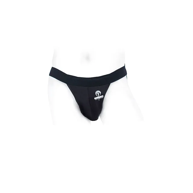 SpareParts Pete Freestyle jock black size 3XL front view of black covered pouch