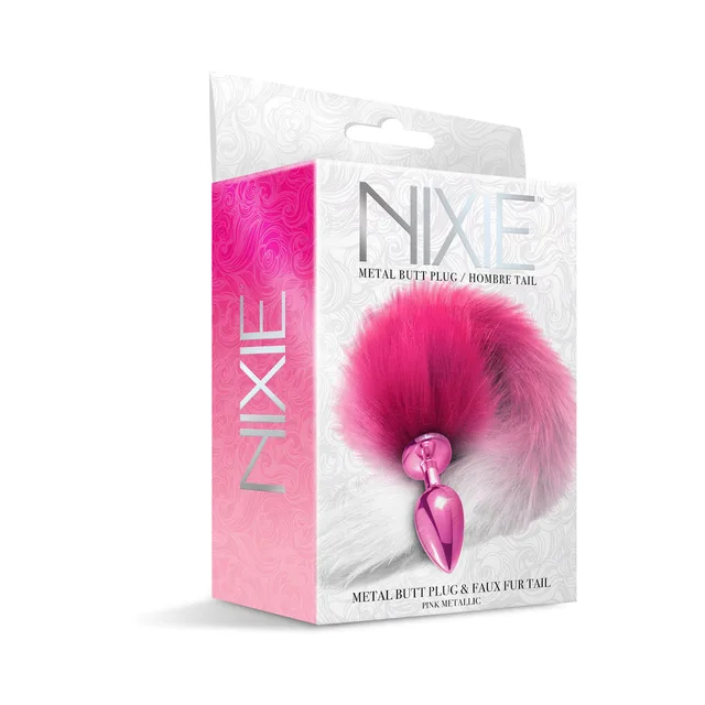 Front of Nixie pink ombre tail plug package