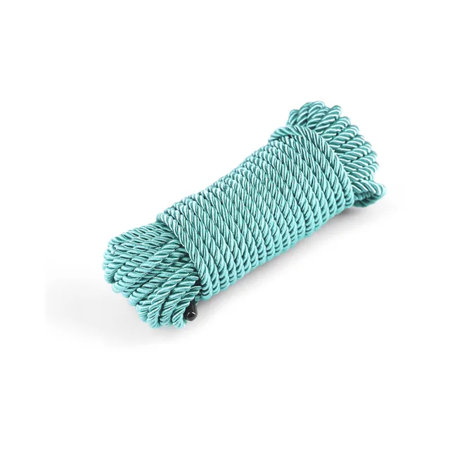 NS Novelties Bound 50 ft green rope compact bundle with twisted strands and looped ends