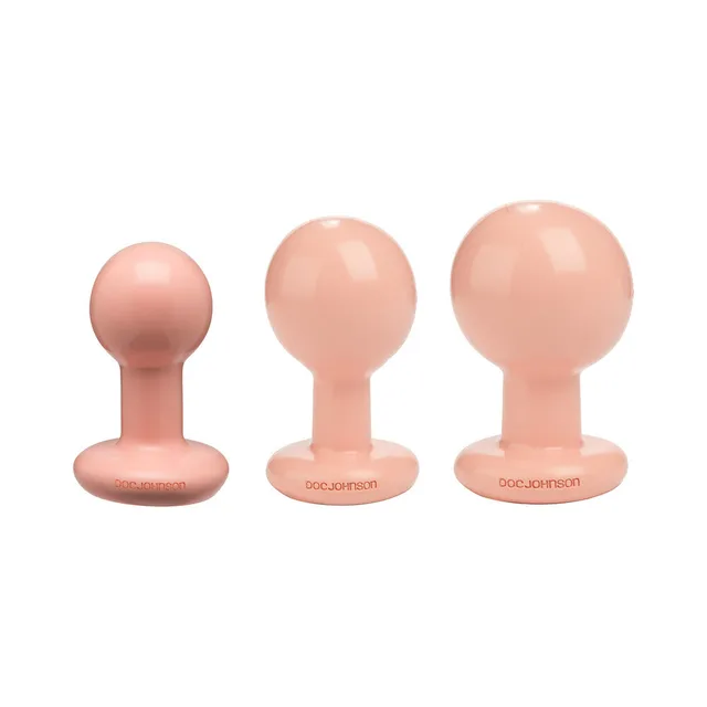 Doc Johnson Classic Round cream three-piece plug set three graduated plugs together