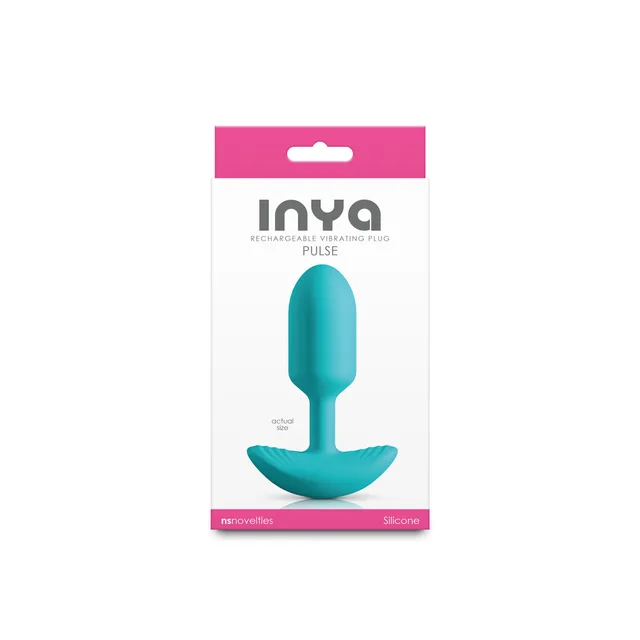 Teal INYA Pulse vibrating plug in white-and-pink box