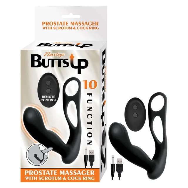Nasstoys Butts Up black prostate massager with box, remote and USB cable