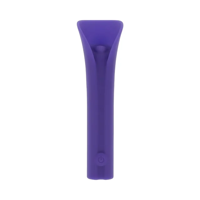 front view of purple Full Coverage bullet with flared hood and recessed center