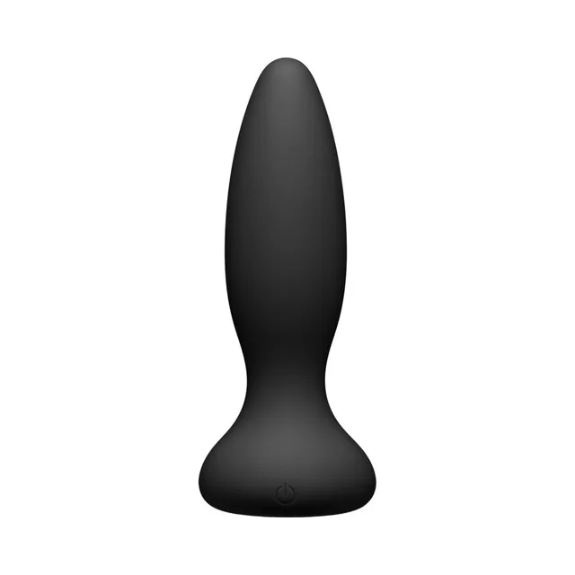 Black A-Play silicone plug with tapered body and flared base