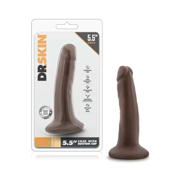 Brown Dr. Skin 5.5-inch dildo with clear retail package